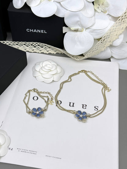 [Triumph Jewelry]VOLTE New Blue Floral Double-Layer Bracelet