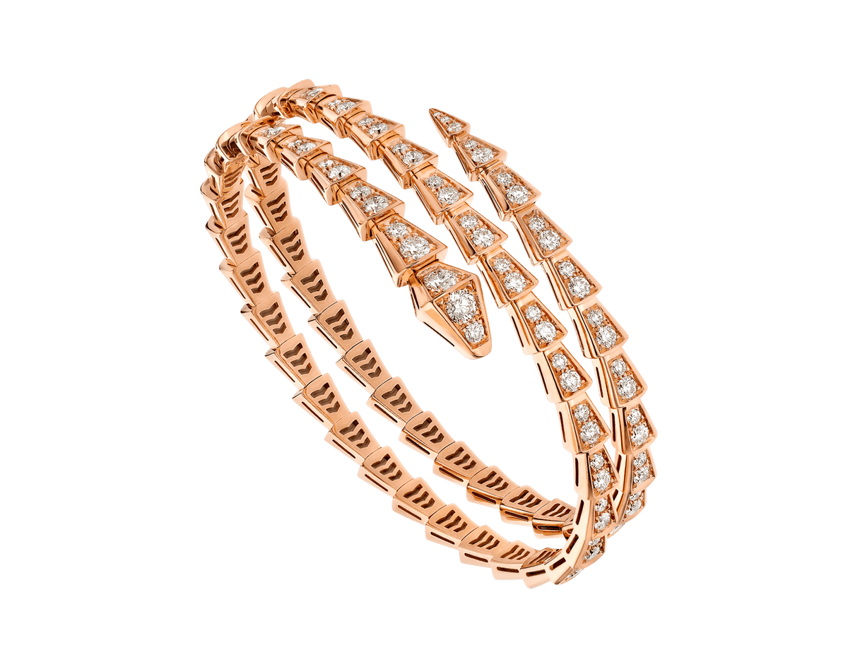 [Triumph Jewelry]SERPENTI BRACELET PINK GOLD DIAMOND DOUBLE ROW