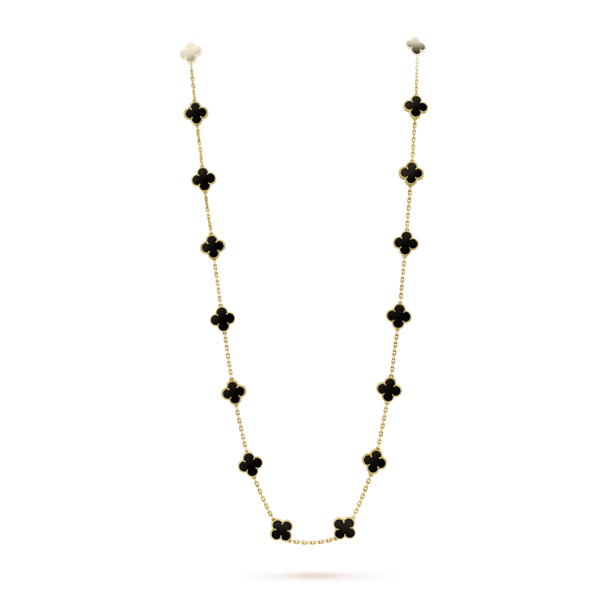 [Triumph Jewelry]CLOVER 20 MOTIFS ONYX NECKLACE