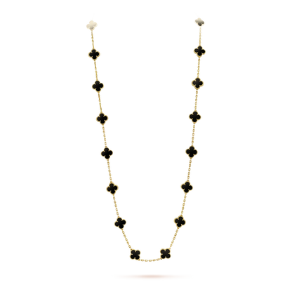 [Triumph Jewelry]CLOVER 20 MOTIFS ONYX NECKLACE