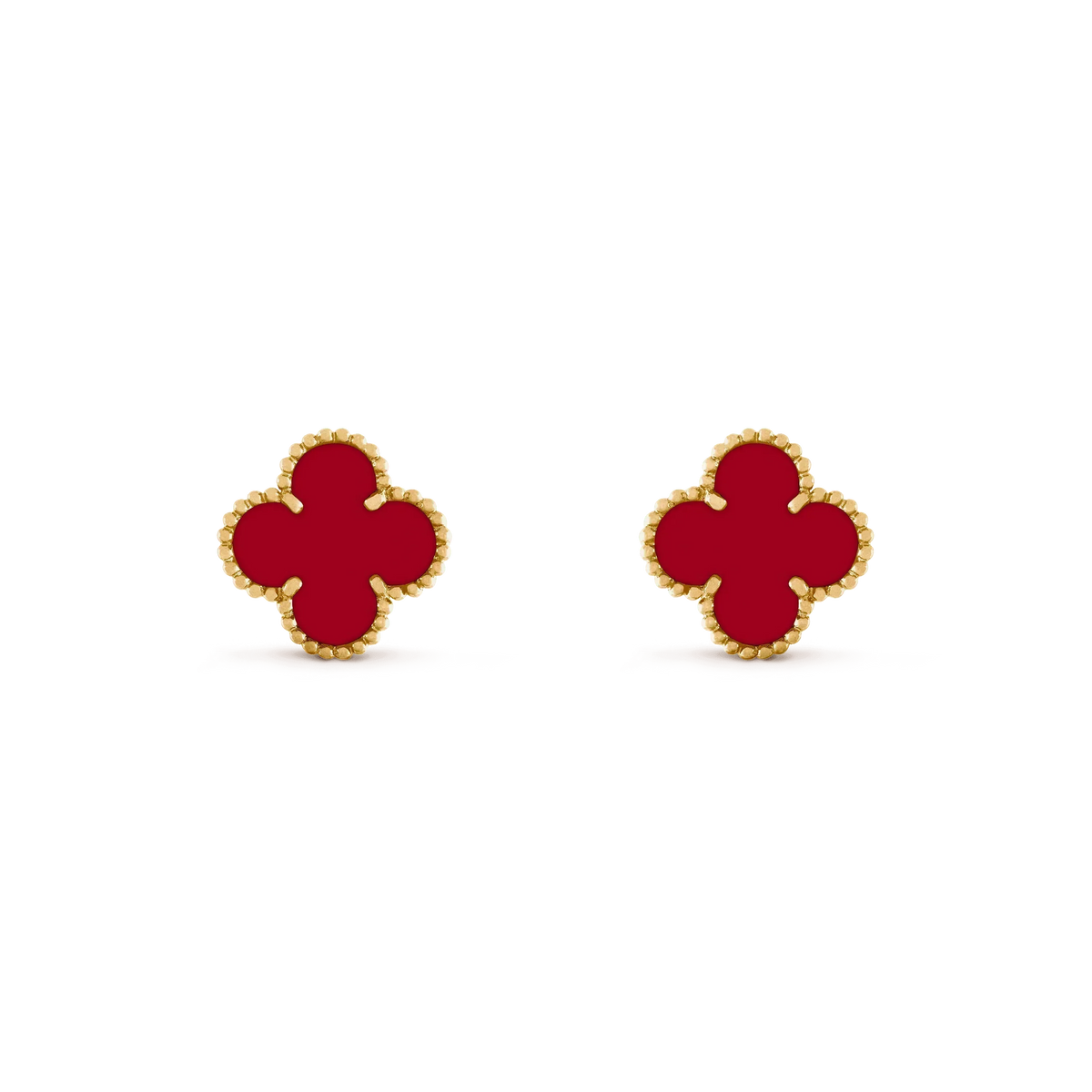 [Triumph Jewelry]CLOVER MEDIUM 1 MOTIFS CARNELIAN  EARRINGS