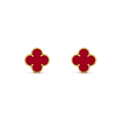 [Triumph Jewelry]CLOVER MEDIUM 1 MOTIFS CARNELIAN  EARRINGS