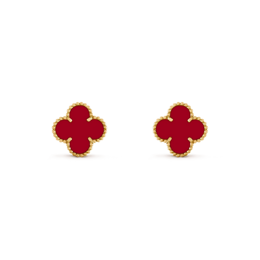 [Triumph Jewelry]CLOVER MEDIUM 1 MOTIFS CARNELIAN  EARRINGS