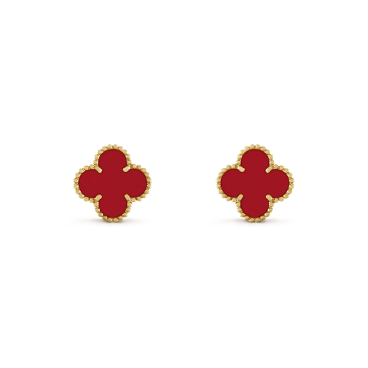 [Triumph Jewelry]CLOVER MINI 9.5MM CARNELIAN EARRINGS