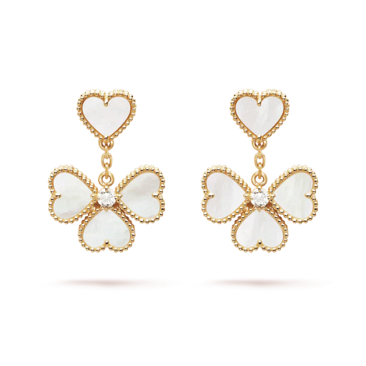 [Triumph Jewelry]CLOVER SWEET WHITE MOP EARRINGS