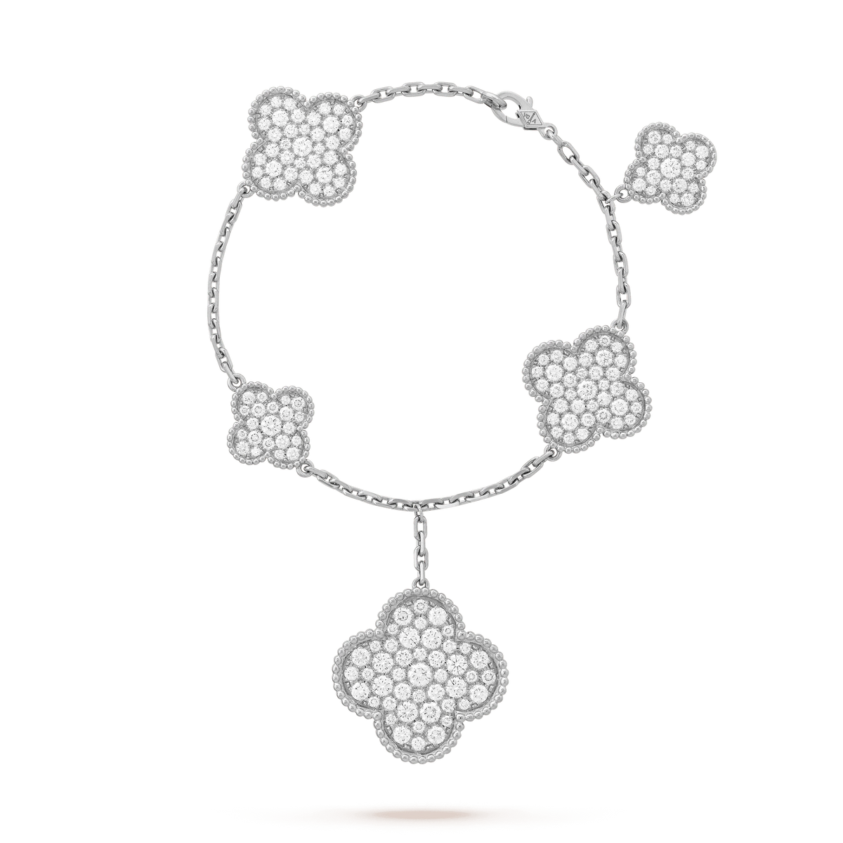 [Triumph Jewelry]CLOVER 6 MOTIFS SILVER DIAMOND BRACELET
