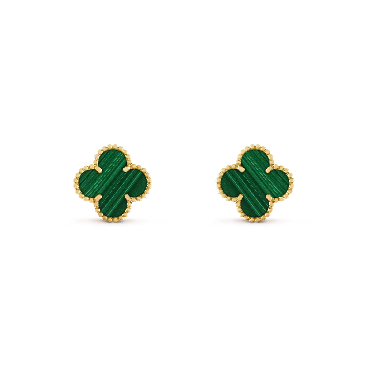 [Triumph Jewelry]CLOVER MEDIUM 1 MOTIFS MALACHITE  EARRINGS