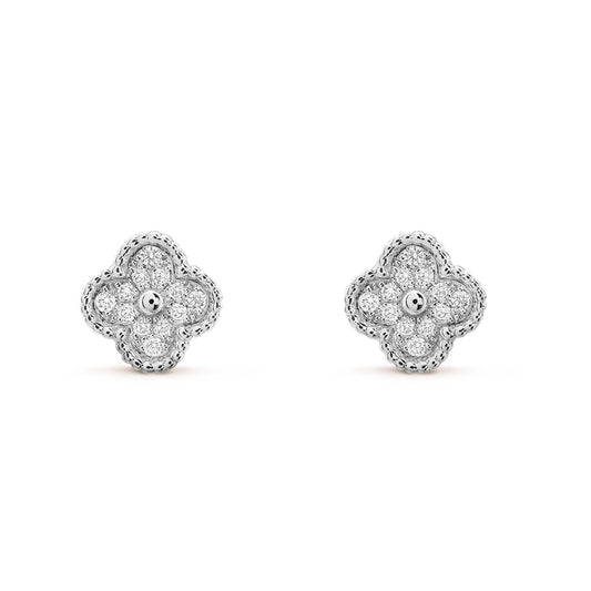 [Triumph Jewelry]CLOVER MINI DIAMOND STUD EARRINGS