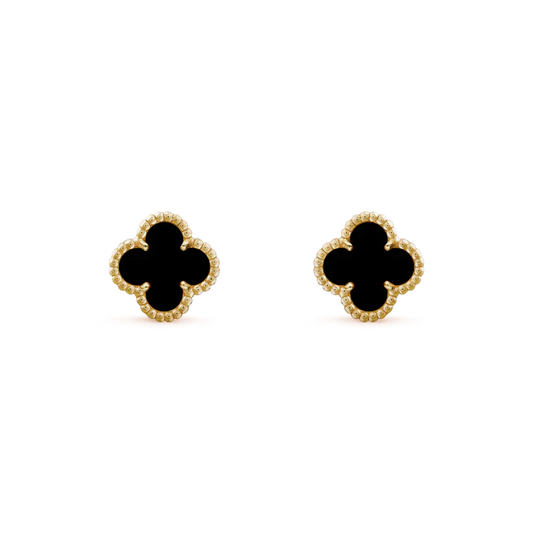 [Triumph Jewelry]CLOVER MINI 9.5MM BLACK MOP EARRINGS