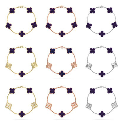 [Triumph Jewelry]CLOVER 5 MOTIF PURPLE STRIPES BRACELET COLLECTION