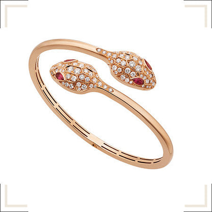 [Triumph Jewelry]SERPENTI BRACELET PINK GOLD DIAMOND DOUBLE SNAKE