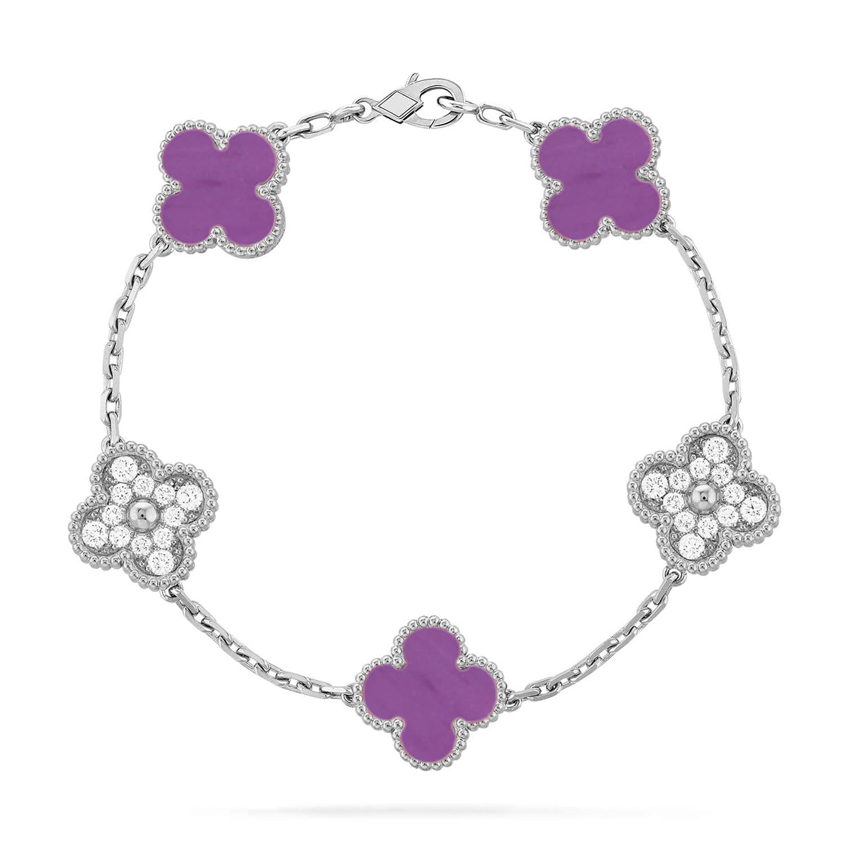 [Triumph Jewelry] CLOVER 5 MOTIF VIOLET BRACELET COLLECTION