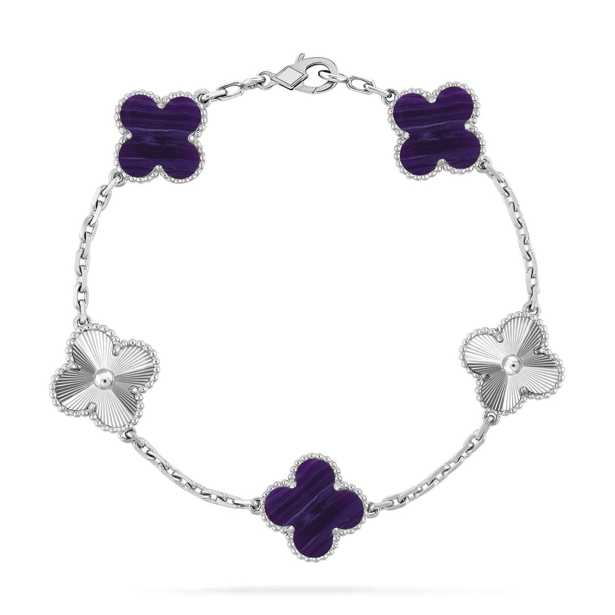 [Triumph Jewelry]CLOVER 5 MOTIF PURPLE STRIPES BRACELET COLLECTION