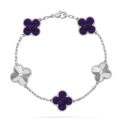 [Triumph Jewelry]CLOVER 5 MOTIF PURPLE STRIPES BRACELET COLLECTION