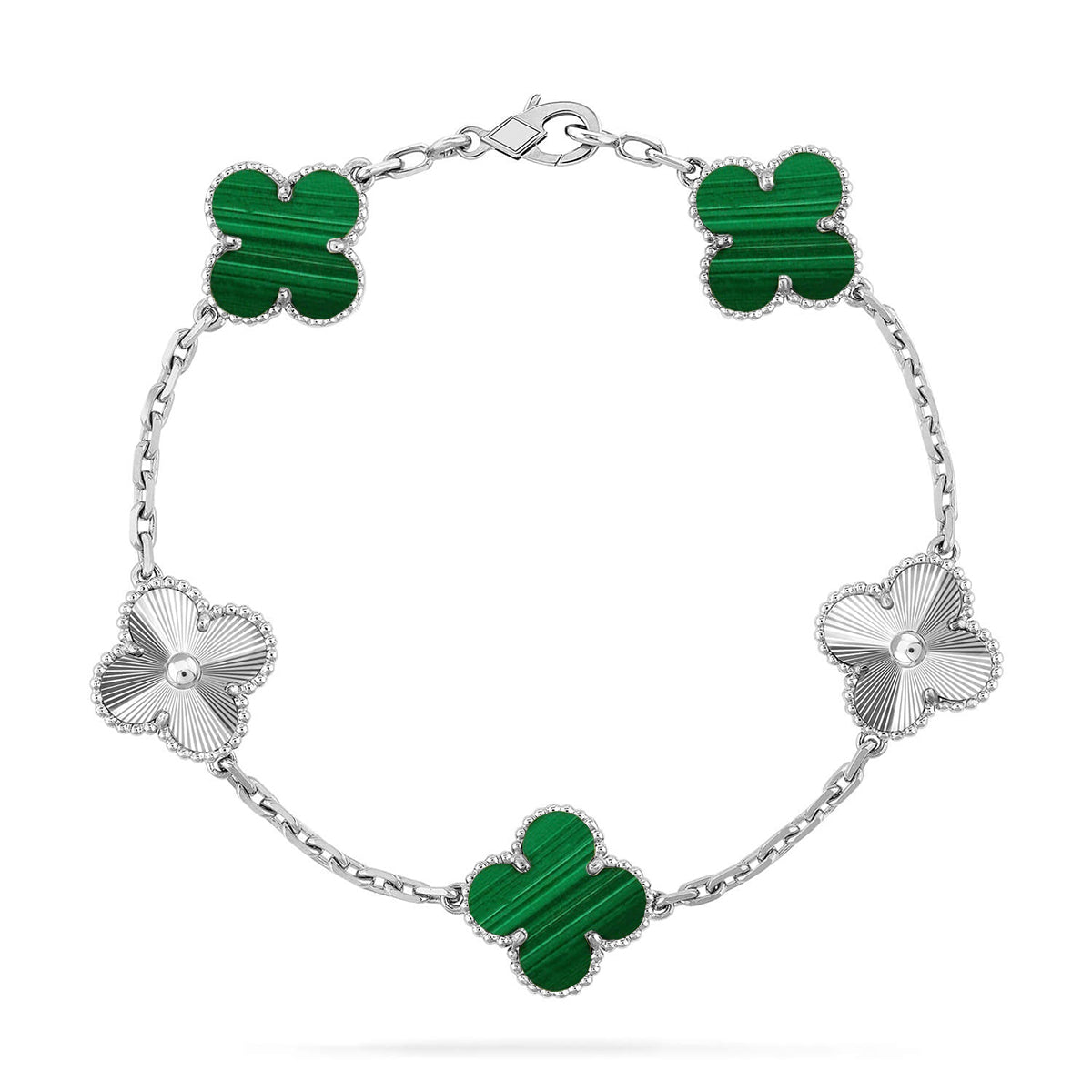 [Triumph Jewelry] CLOVER 5 MOTIF MALACHITE BRACELET COLLECTION