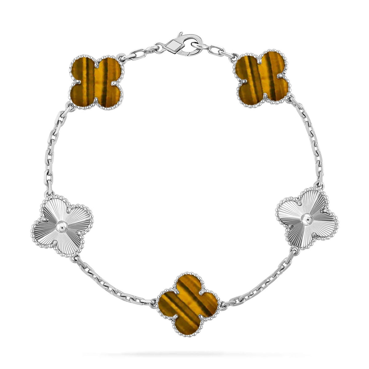 [Triumph Jewelry] CLOVER 5 MOTIFS TIGER EYE BRACELET COLLECTION