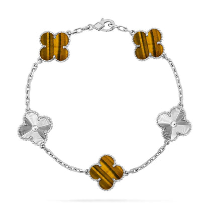[Triumph Jewelry] CLOVER 5 MOTIFS TIGER EYE BRACELET COLLECTION