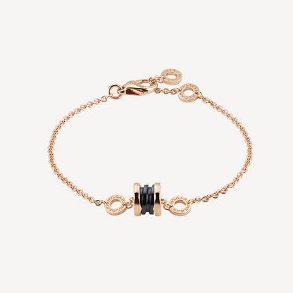 [Triumph Jewelry]ZERO 1 SOFT PINK GOLD AND BLACK CERAMIC BRACELET