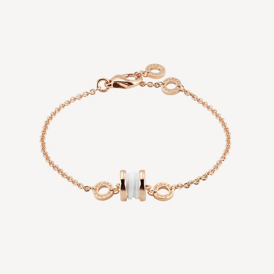 [Triumph Jewelry]ZERO 1 SOFT PINK GOLD AND WHITE CERAMIC BRACELET