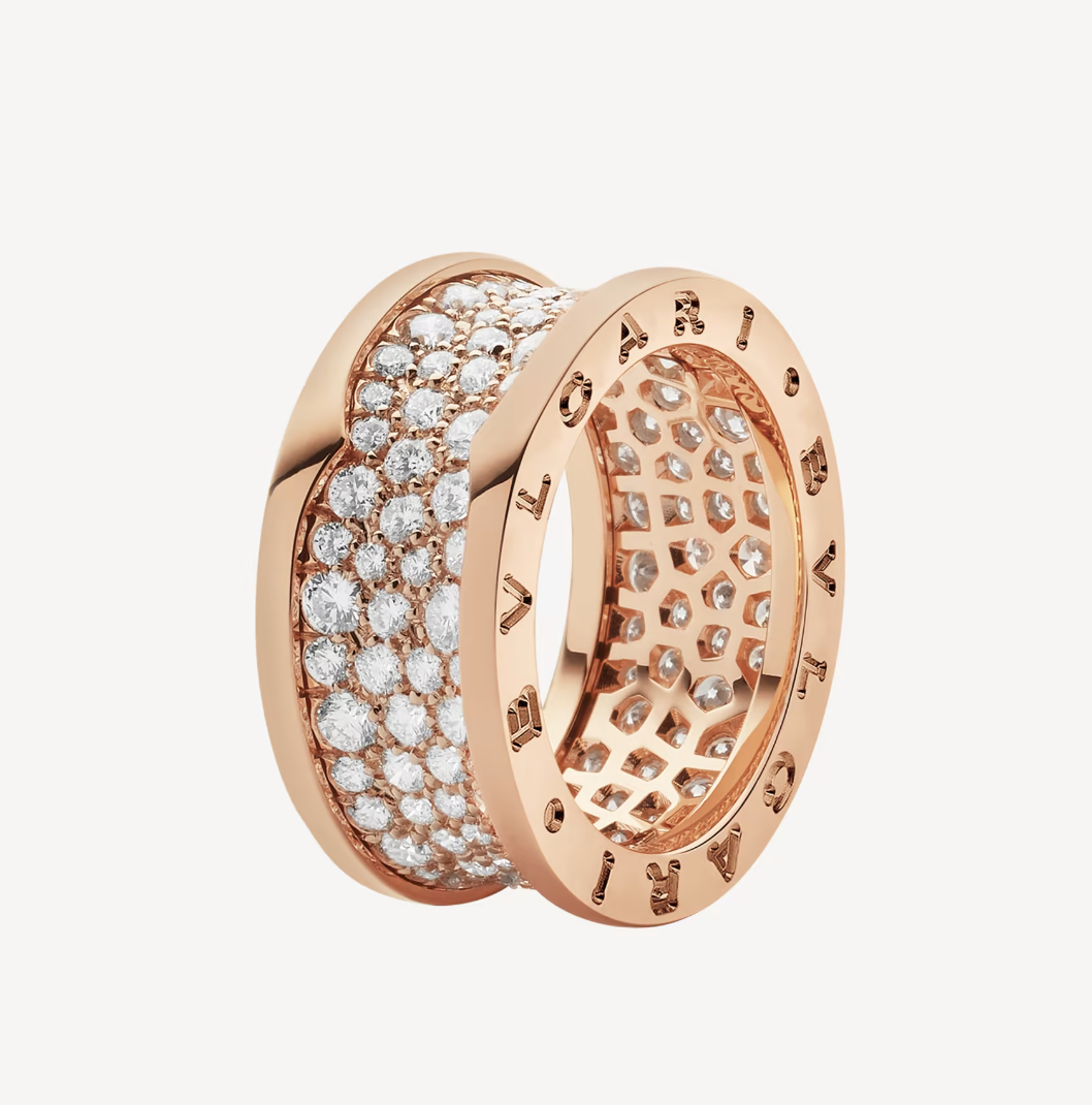 [Triumph Jewelry]ZERO 1 WITH PAVED DIAMONDS ON THE SPIRAL RING