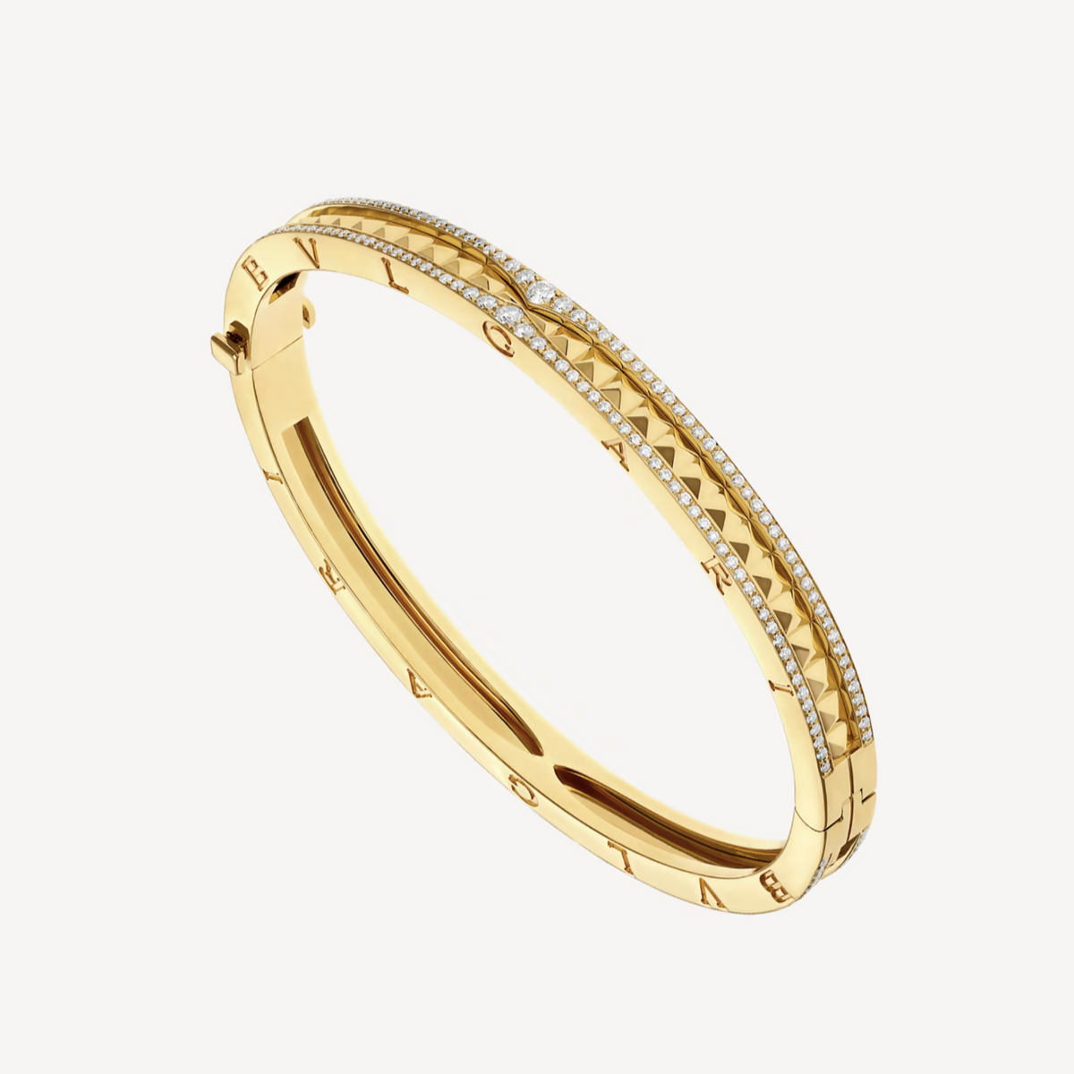 [Triumph Jewelry]ZERO 1 SPIRAL AND PAVED DIAMOND GOLD BRACELET
