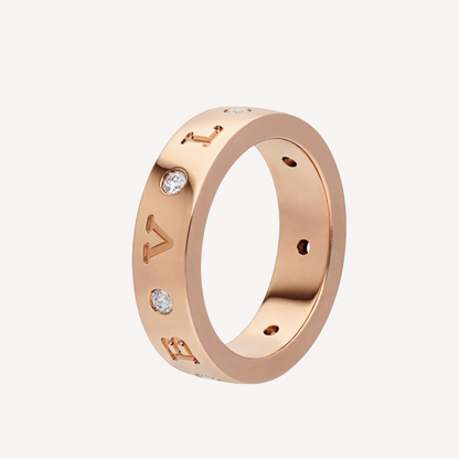[Triumph Jewelry]ZERO 1 ESSENTIAL PINK GOLD BAND WITH DIAMONDS RING