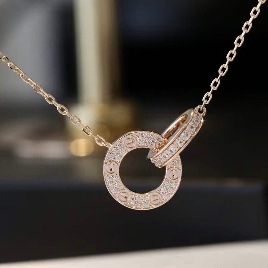 [Triumph Jewelry]LOVE  FULL DIAMOND PENDANT NECKLACE