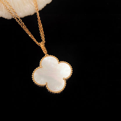 [Triumph Jewelry]CLOVER 25MM MOP LARGE PENDANT NECKLACE