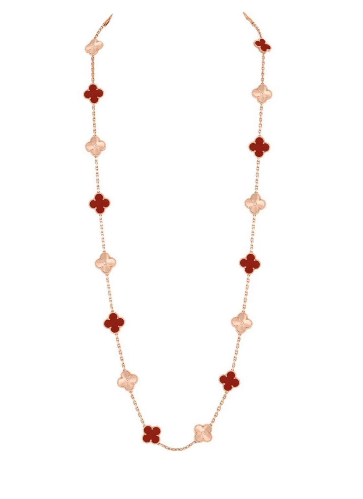 [Triumph Jewelry]CLOVER 20 MOTIFS LASER CARNELIAN NECKLACE