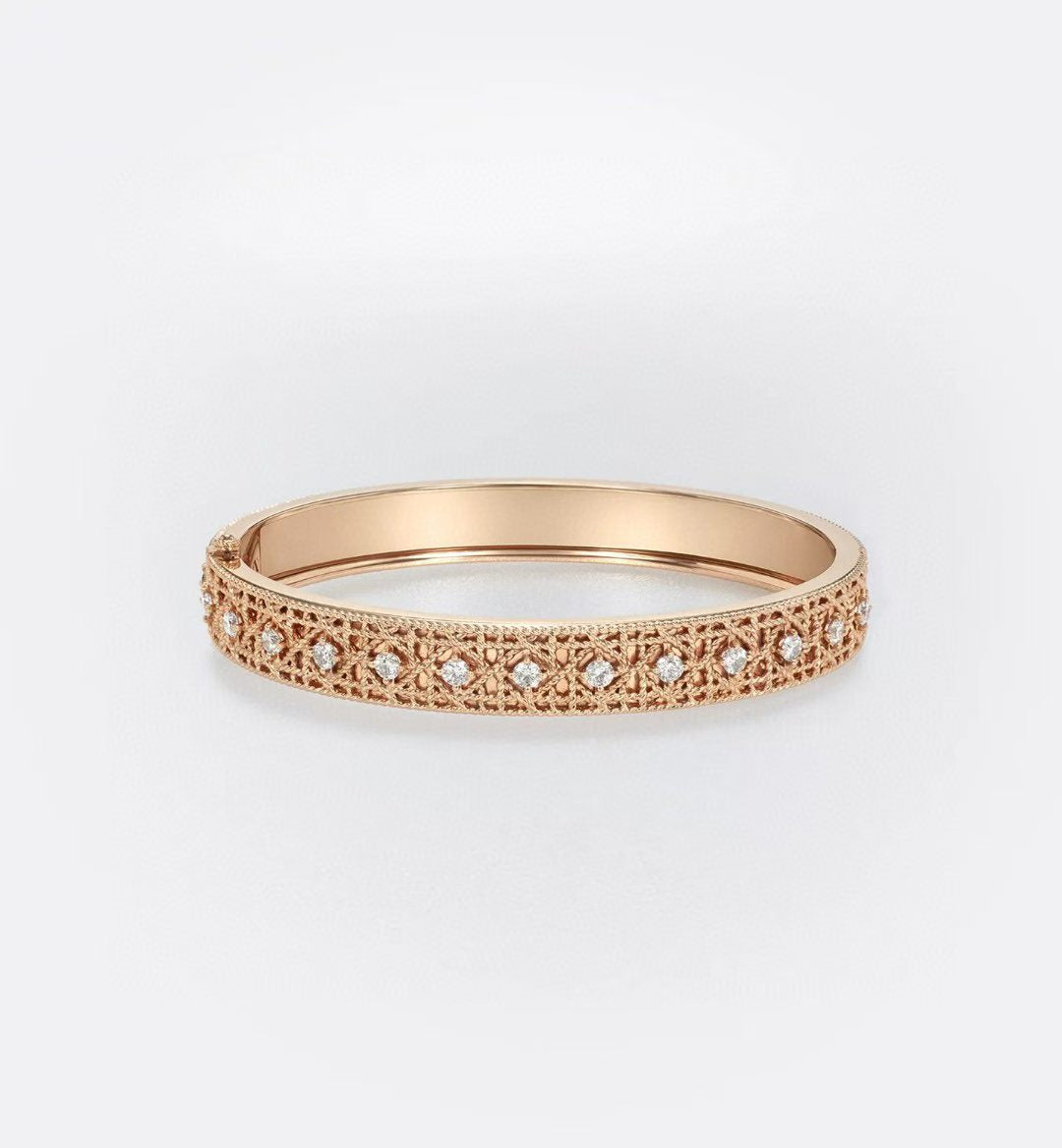 [Triumph Jewelry]2026 WOVEN-PATTERN BRACELET SET WITH FULL DIAMOND INLAY THREE-COLORS