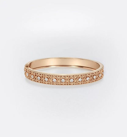[Triumph Jewelry]2026 WOVEN-PATTERN BRACELET SET WITH FULL DIAMOND INLAY THREE-COLORS