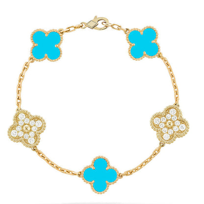 [Triumph Jewelry] CLOVER 5 MOTIF TURQUOISE BRACELET COLLECTION