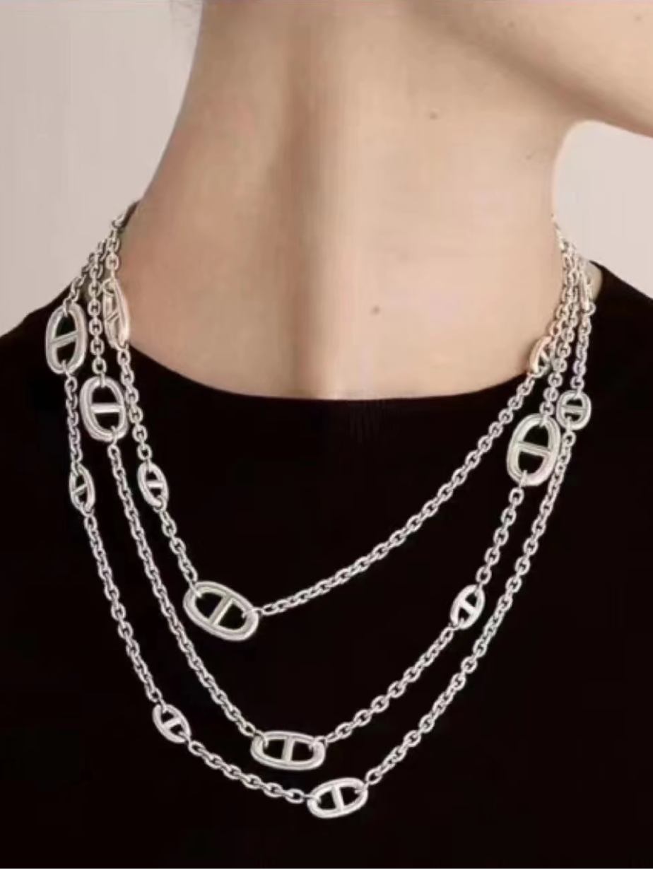 [Triumph Jewelry]Classic Silver Sweater Chain