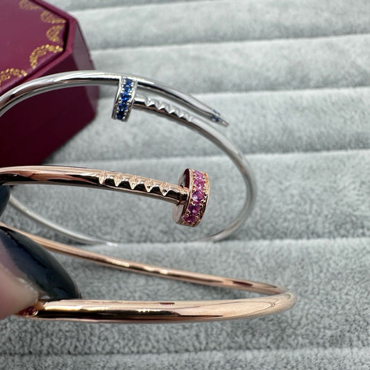 [Triumph Jewelry]JUSTE BRACELET 2.5MM PINK STONES AT BOTH ENDS