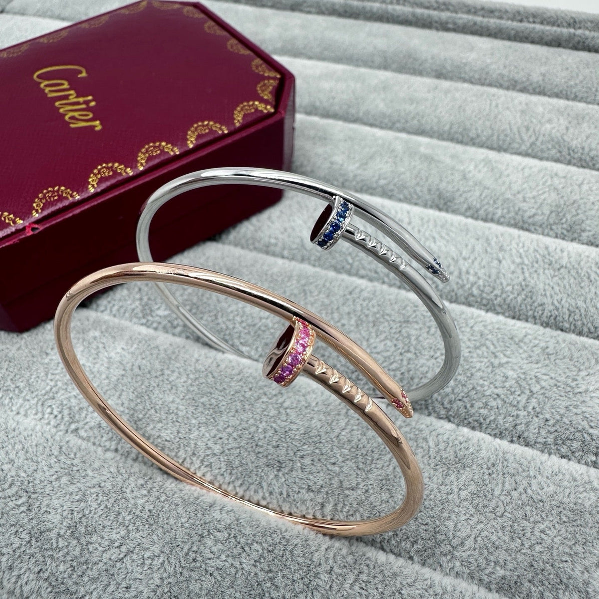 [Triumph Jewelry]JUSTE BRACELET 2.5MM PINK STONES AT BOTH ENDS