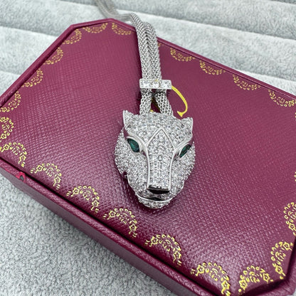 [Triumph Jewelry]FULL STONE BIG LEOPARD HEAD NECKLACE