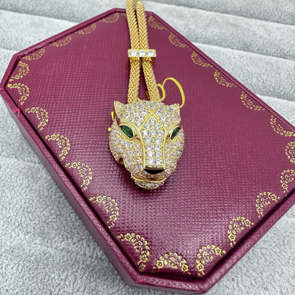 [Triumph Jewelry]FULL STONE BIG LEOPARD HEAD NECKLACE