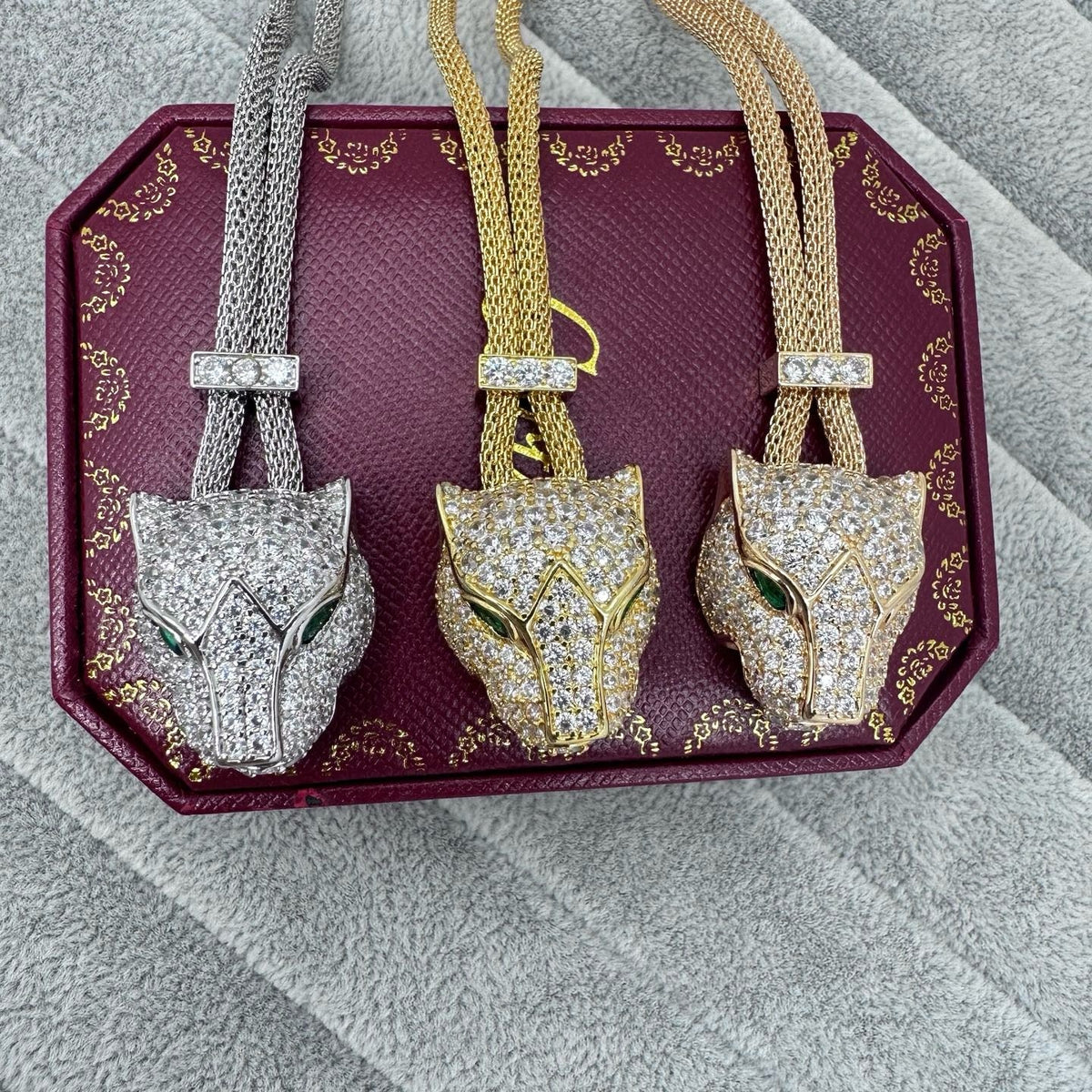 [Triumph Jewelry]FULL STONE BIG LEOPARD HEAD NECKLACE