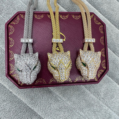 [Triumph Jewelry]FULL STONE BIG LEOPARD HEAD NECKLACE