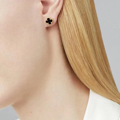 [Triumph Jewelry]CLOVER MINI 9.5MM BLACK MOP EARRINGS