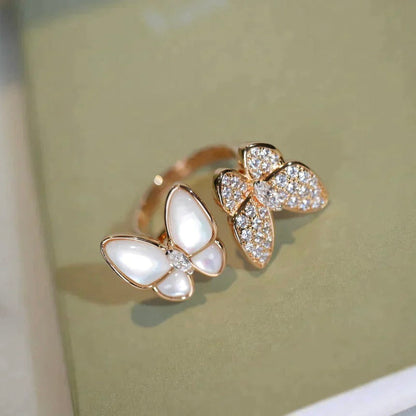 [Triumph Jewelry]TWIN BUTTERFLY DIAMOND MOP RING