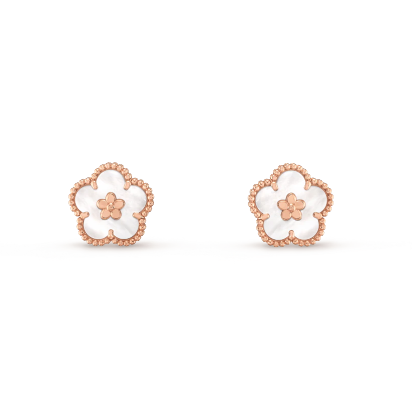 [Triumph Jewelry]LUCKY PINK GOLD WHITE MOP EARRINGS