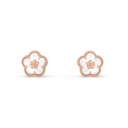 [Triumph Jewelry]LUCKY PINK GOLD WHITE MOP EARRINGS