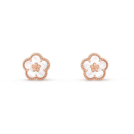 [Triumph Jewelry]LUCKY PINK GOLD WHITE MOP EARRINGS