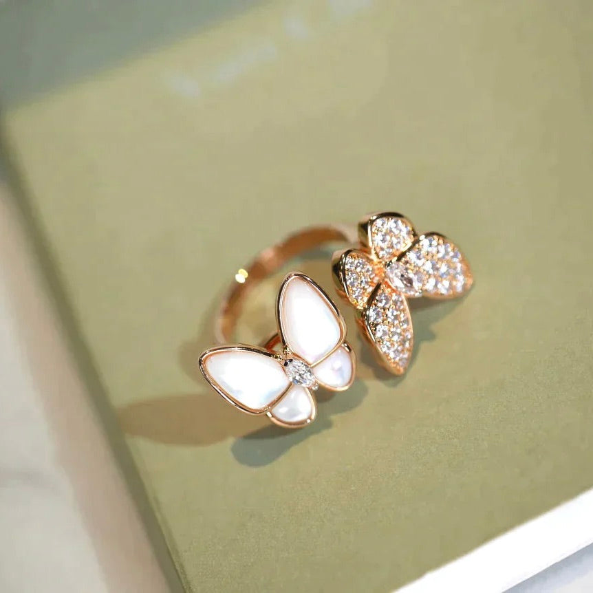 [Triumph Jewelry]TWIN BUTTERFLY DIAMOND MOP RING
