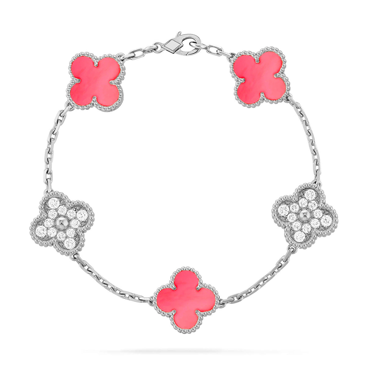 [Triumph Jewelry] CLOVER 5 MOTIFS  PINK MOP BRACELET COLLECTION