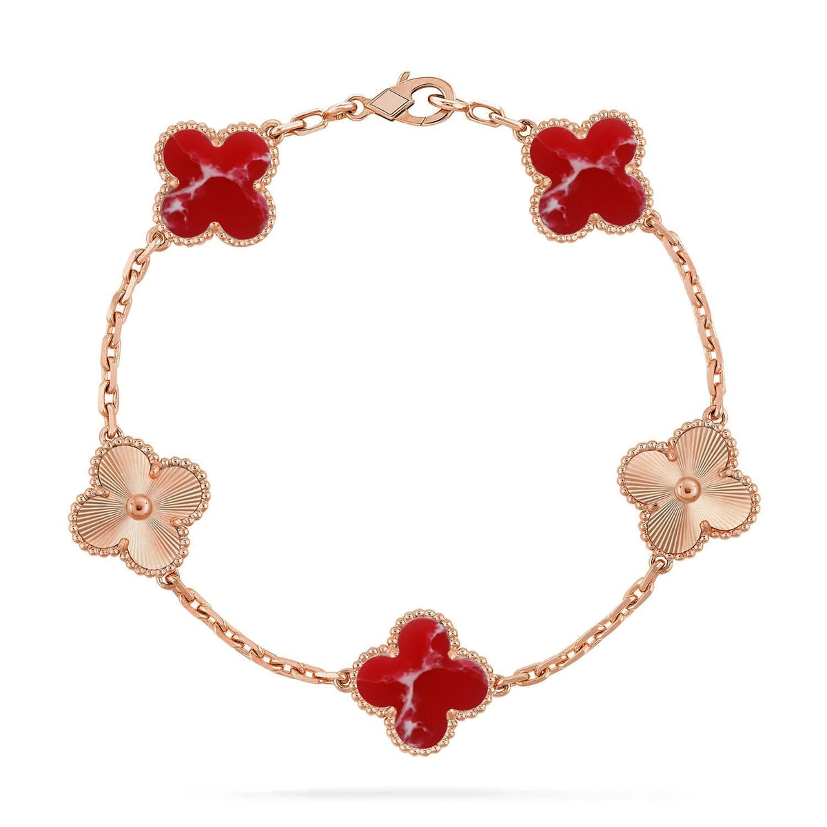 [Triumph Jewelry]CLOVER 5 MOTIF RED PATTERN BRACELET COLLECTION