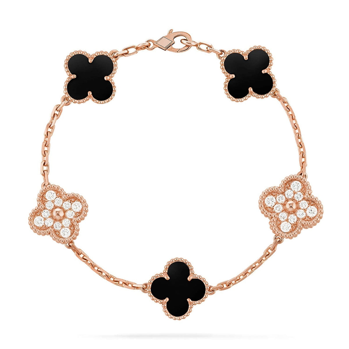 [Triumph Jewelry] CLOVER 5 MOTIF ONYXS BRACELET COLLECTION