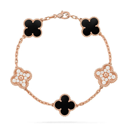 [Triumph Jewelry] CLOVER 5 MOTIF ONYXS BRACELET COLLECTION