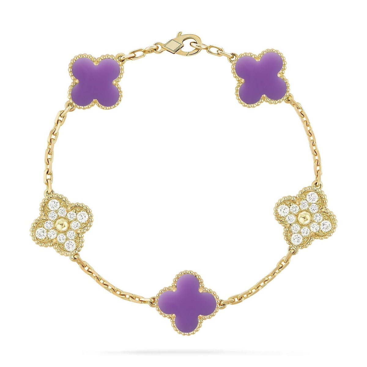 [Triumph Jewelry]CLOVER 5 MOTIF LIGHT PURPLE BRACELET COLLECTION